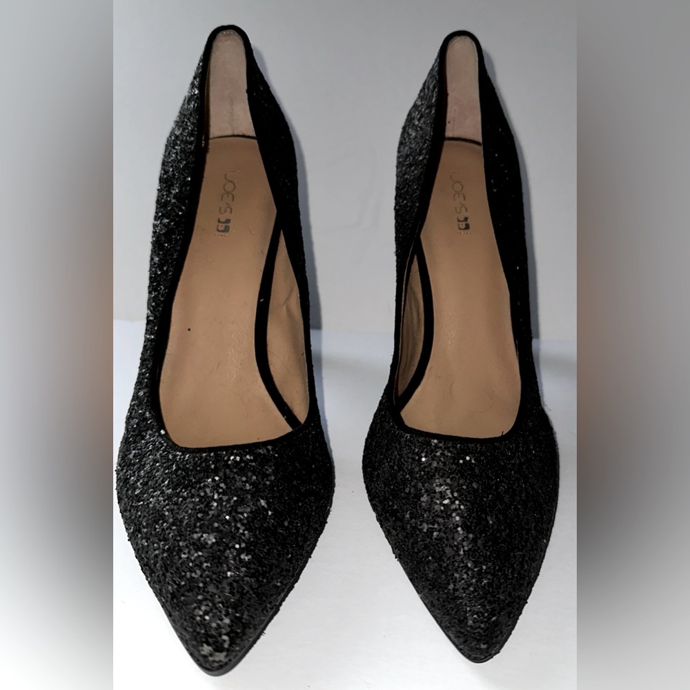 Joe’s Black Sparkle & Suede 4” Stiletto Heels 10m, like new, barely scuffed.